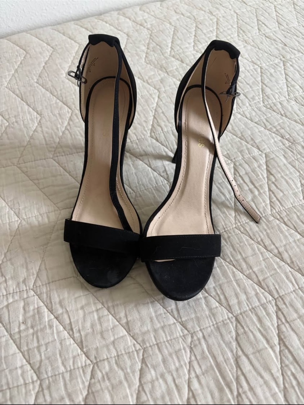 Size 9 Classic Black Ankle-Strap Heels - Women